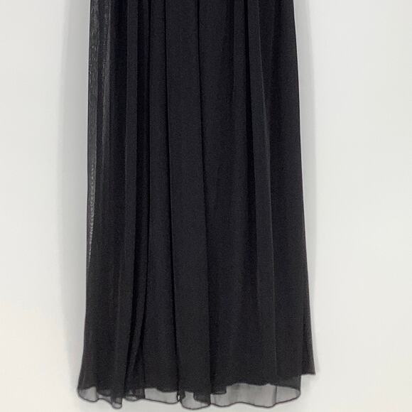 NEW Alfred Sung Size 0 Chiffon Sleeveless Halter Maxi Black Dress $231 msrp J4-7 - Picture 8 of 11